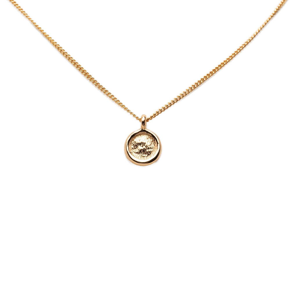 Gold Plated Strass CD Round Pendant Necklace