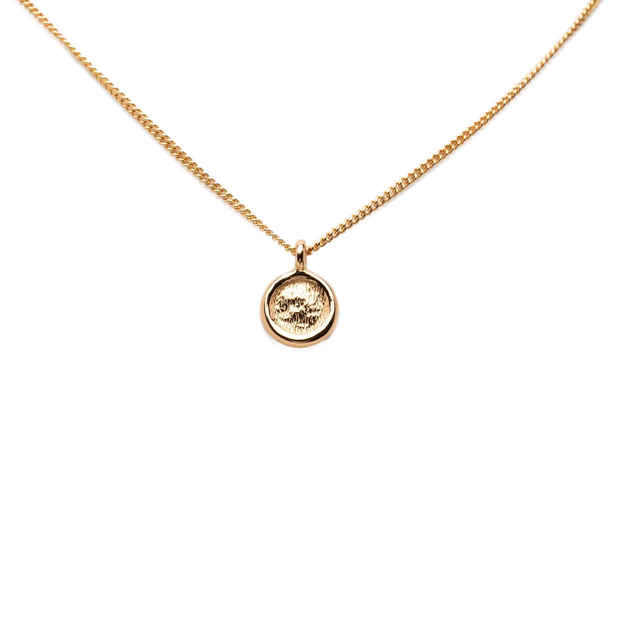 Gold Plated Strass CD Round Pendant Necklace
