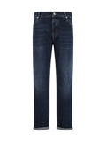 Brunello Cucinelli Straight-Fit Denim Jeans — Navy