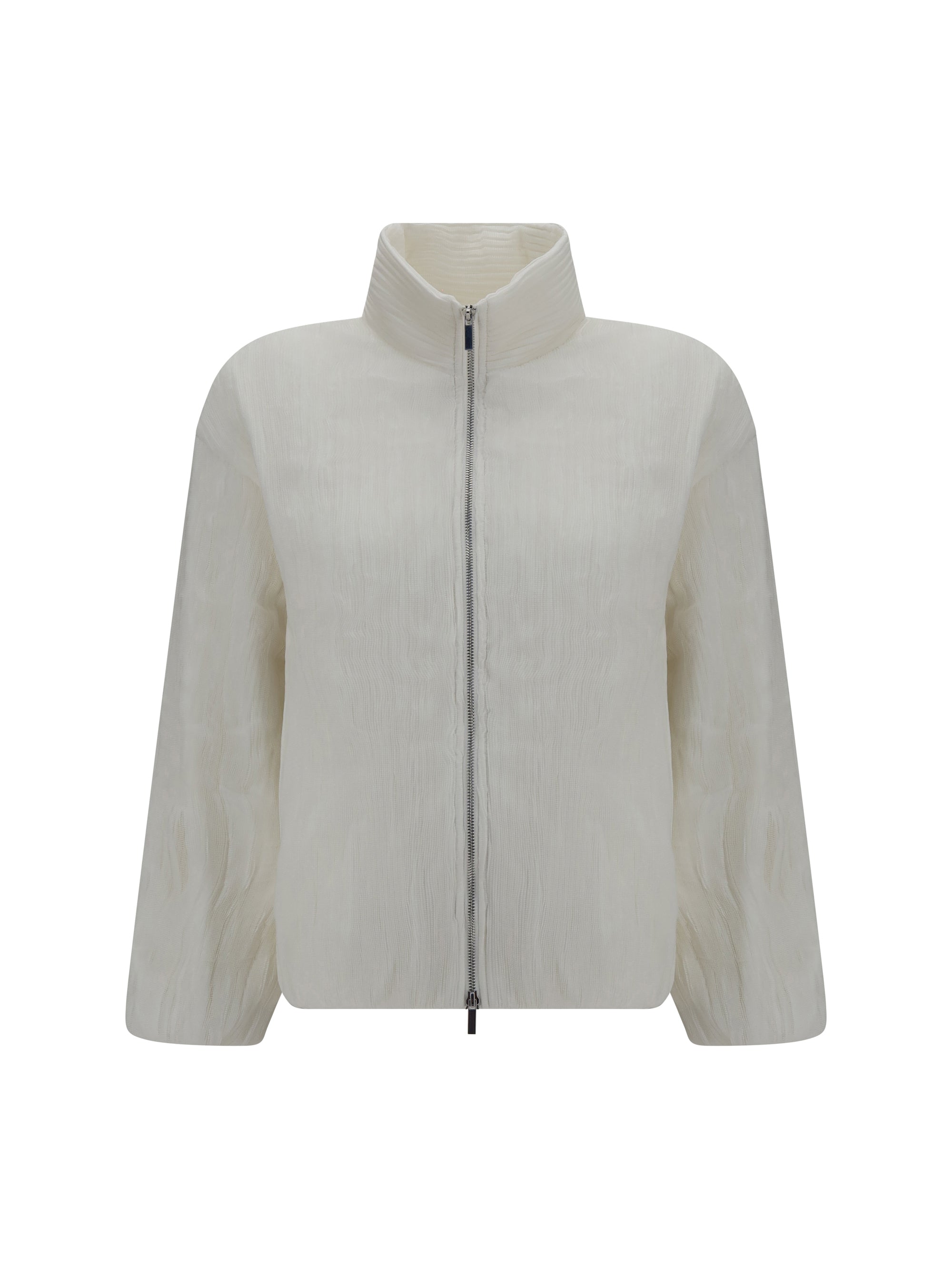 Gongdid Design Padded Striped Jacket — White