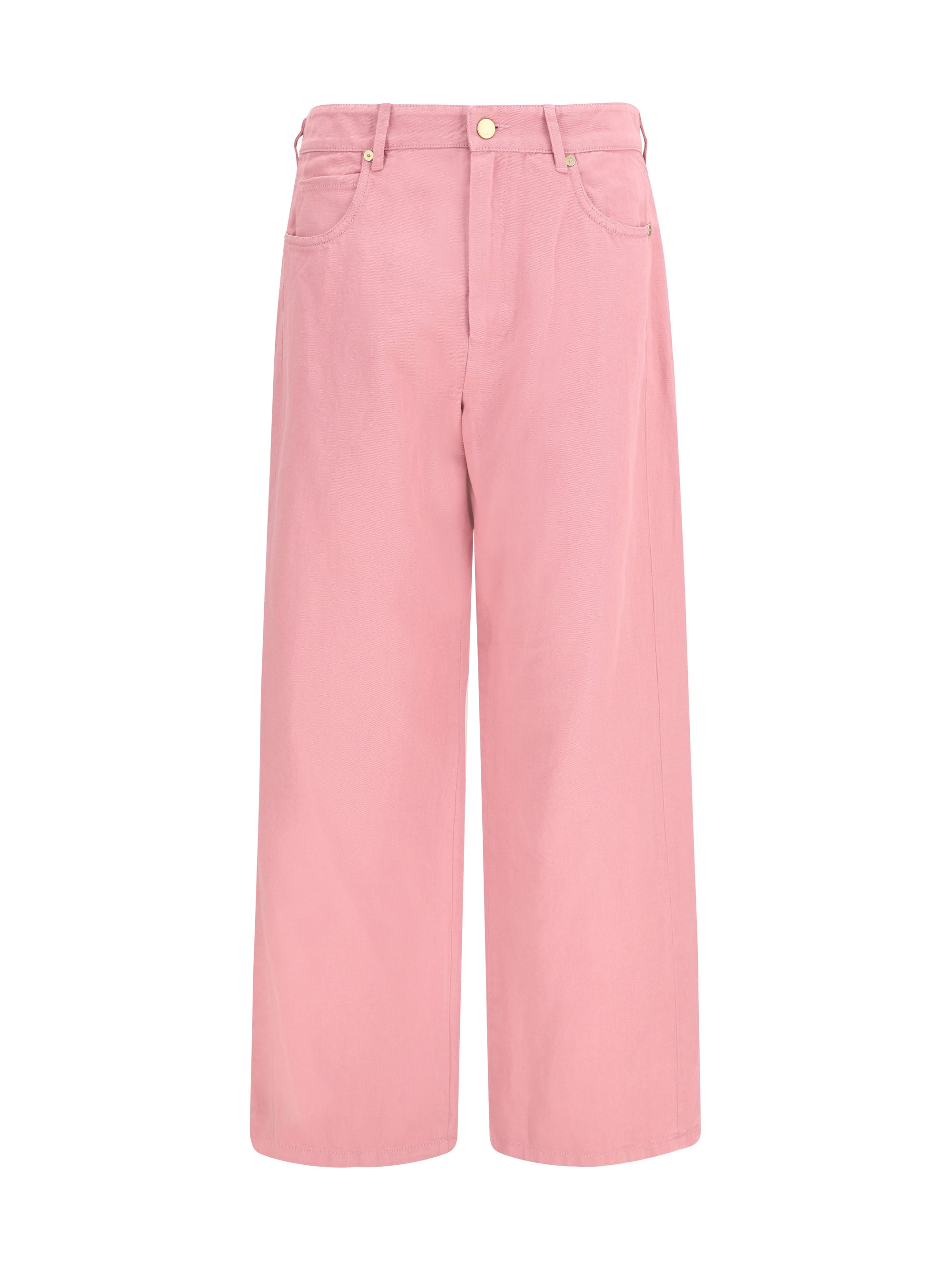 'S Maxmara Cotton-Linen Blend Trousers — Pink