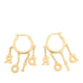 Dio(r)evolution Gold Plated Strass Drop Hoop Earrings