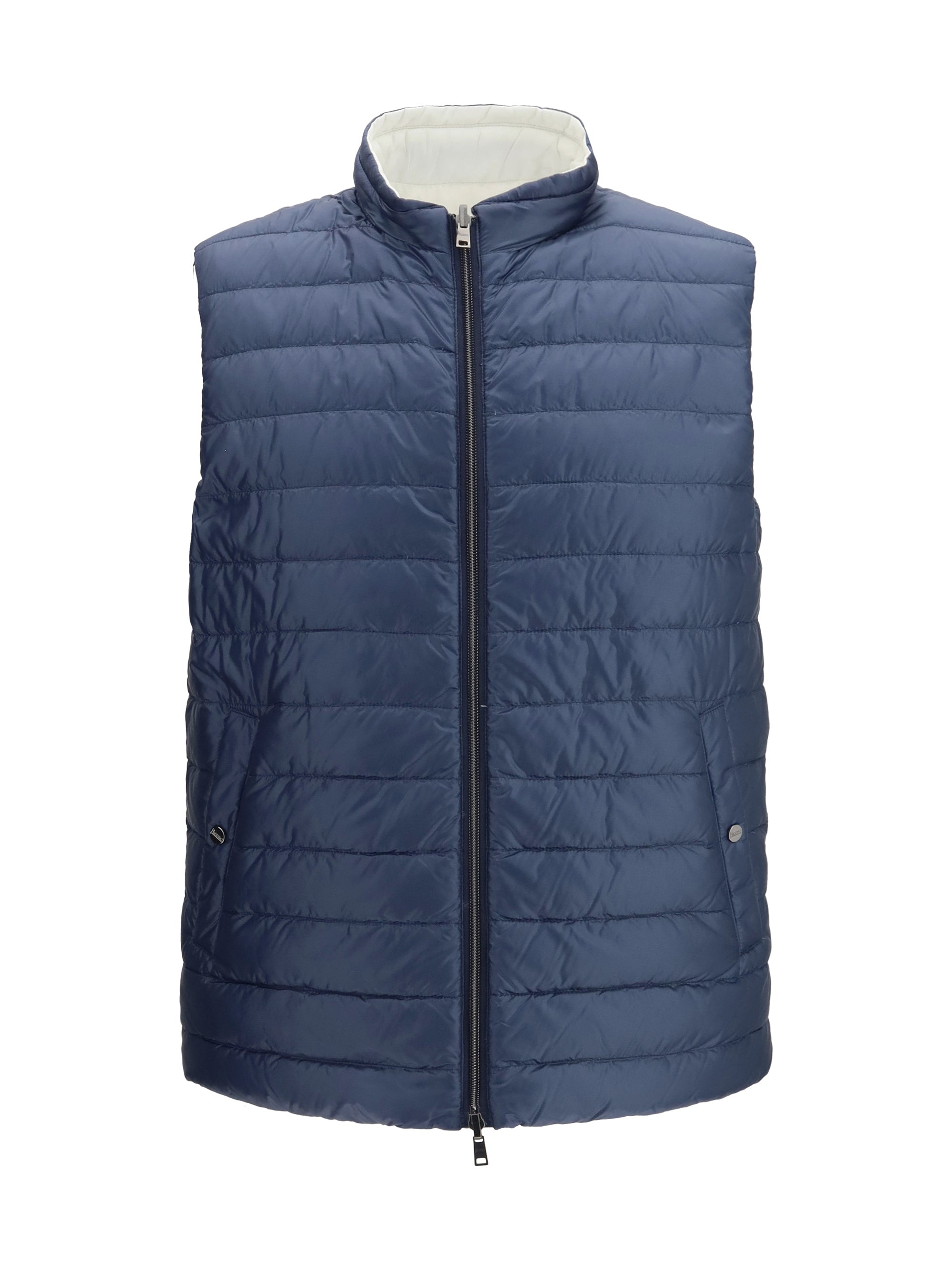 Herno Reversible Polyamide Down Gilet — Navy