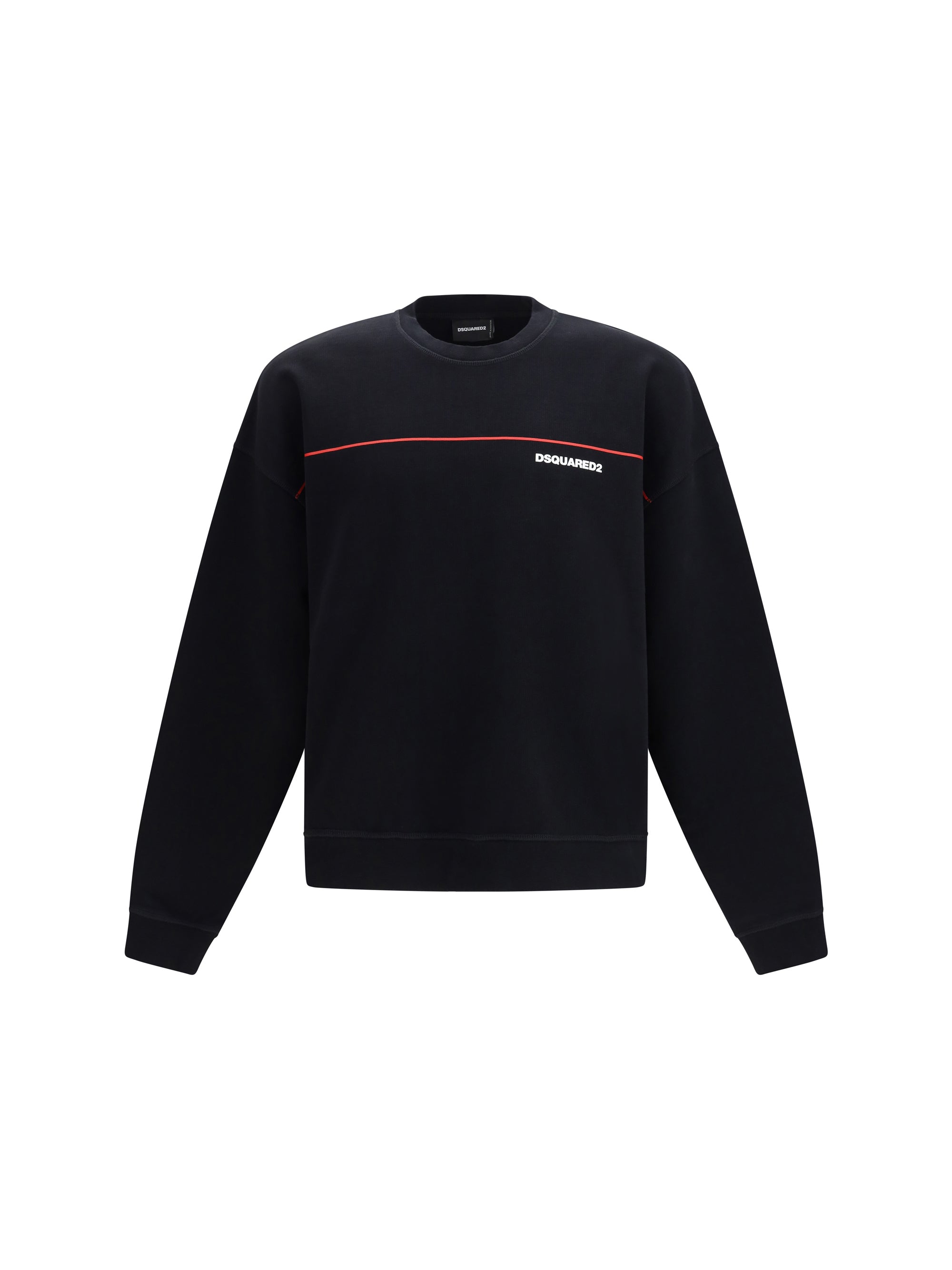 Dsquared2 Logo-Print Crew Neck Sweatshirt — Black