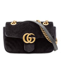 Small GG Marmont Matelasse Velvet Shoulder Bag