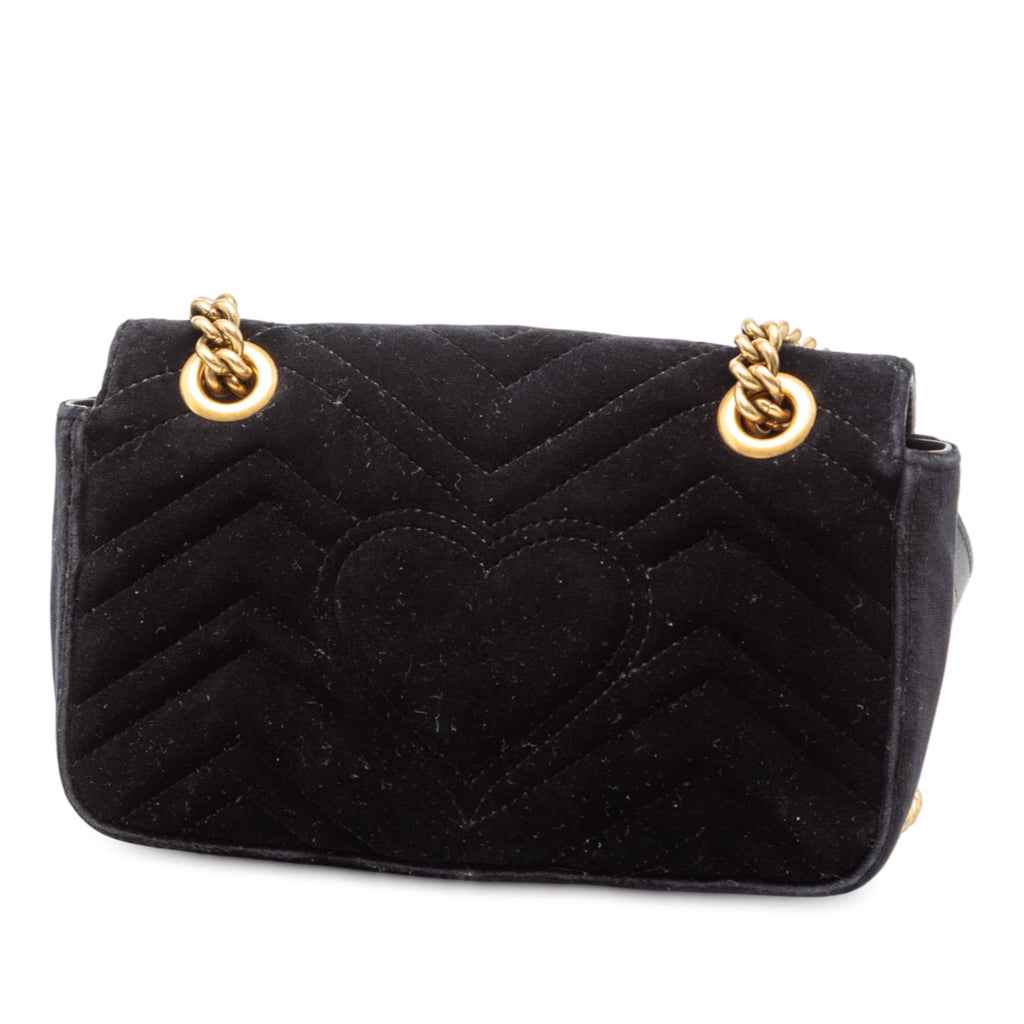 Small GG Marmont Matelasse Velvet Shoulder Bag