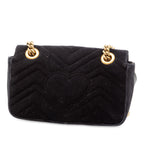 Small GG Marmont Matelasse Velvet Shoulder Bag
