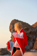 BERRY - Toalla de playa de algodón orgánico con bolsillo