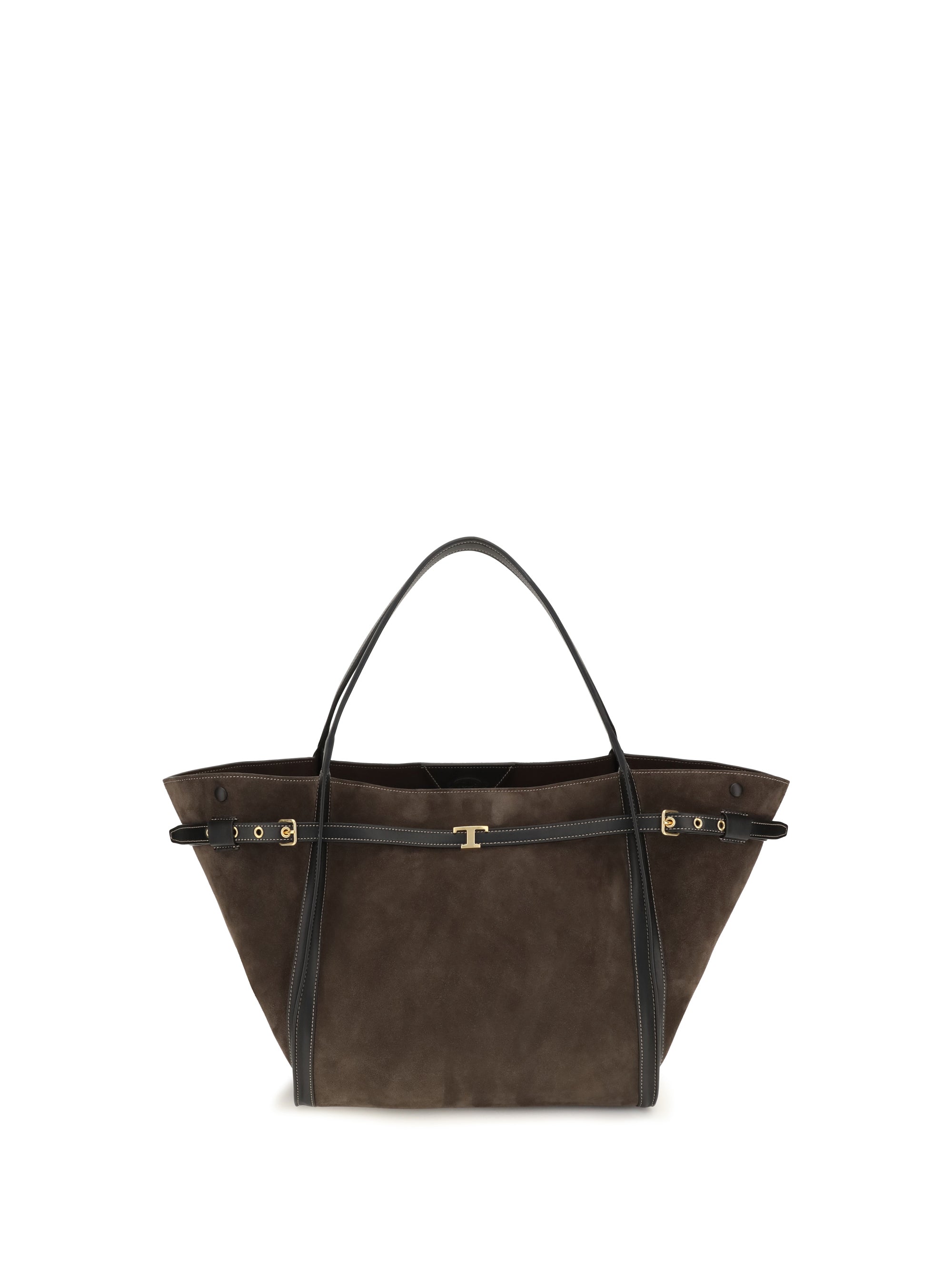 Tod's Suede and Full-Grain Leather Tote Bag — Brown