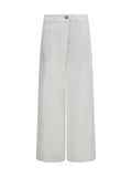 Brunello Cucinelli Straight-Leg Cotton Trousers — White