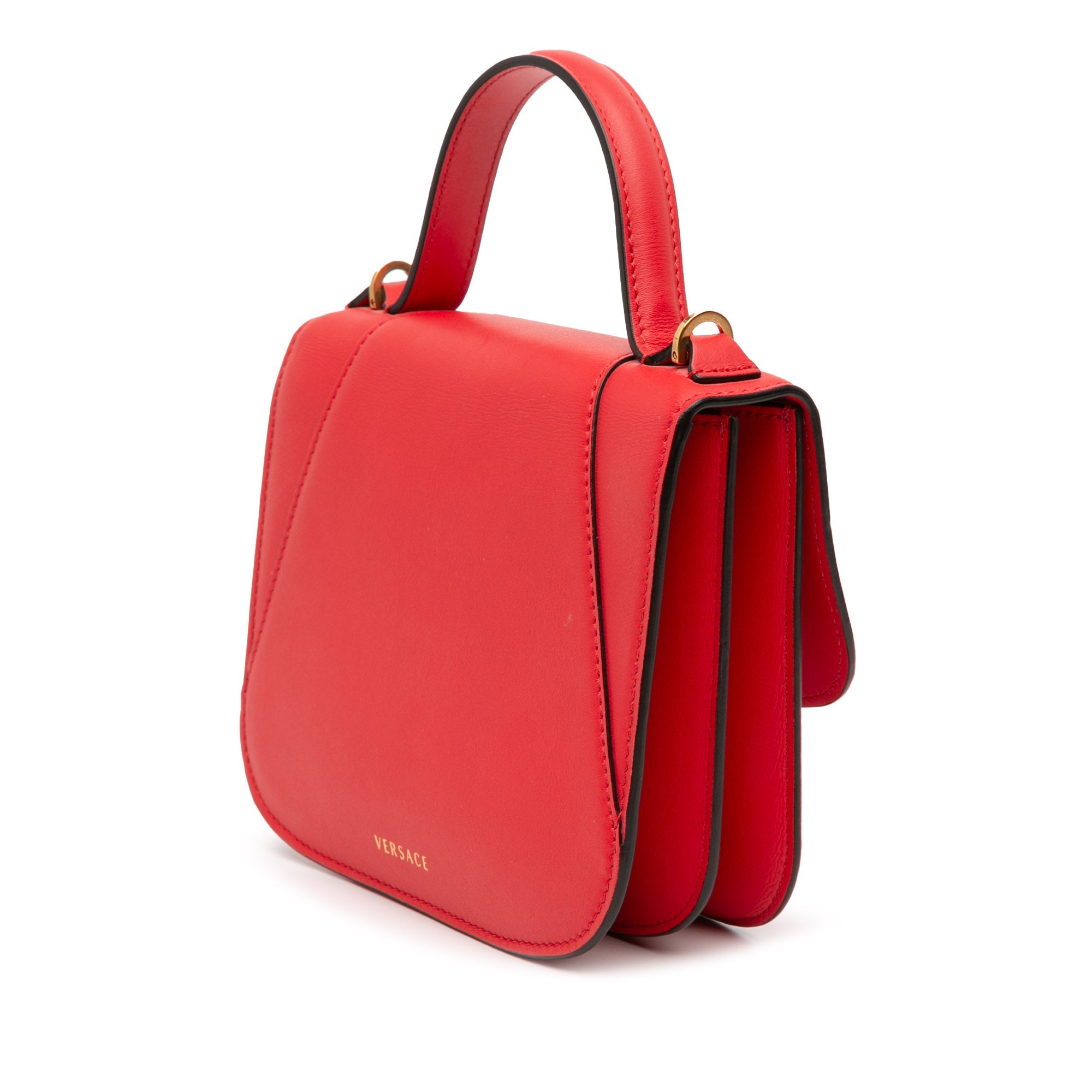 Small Leather Virtus Top Handle Flap
