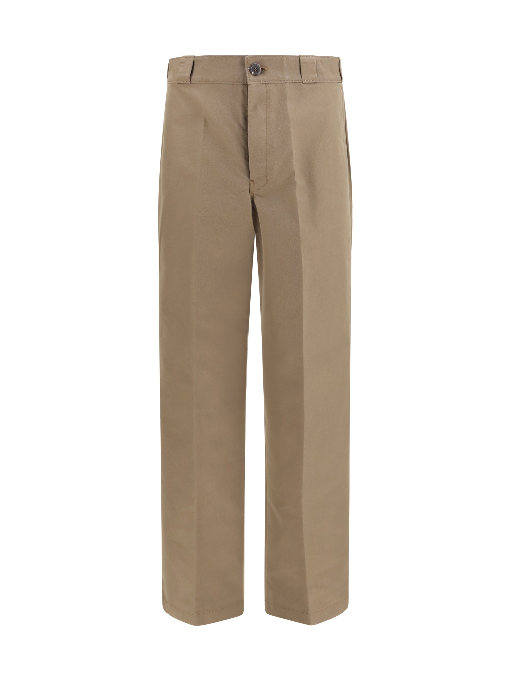 Prada Technical Canvas Wide-Leg Trousers — Beige