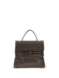 Moschino Tie Me Top Handle Bag — Brown