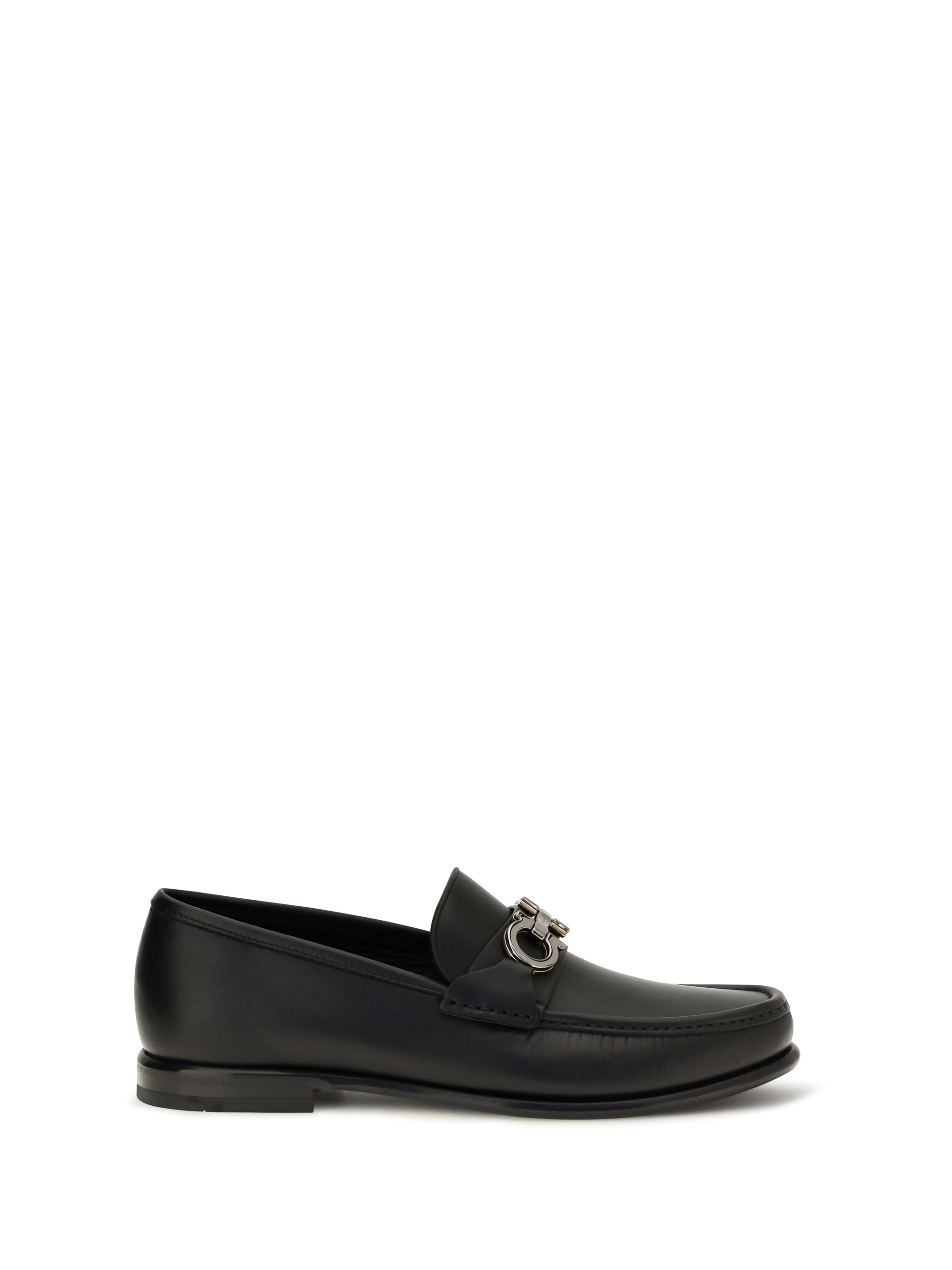 Ferragamo Gancini Ornament Loafer — Black