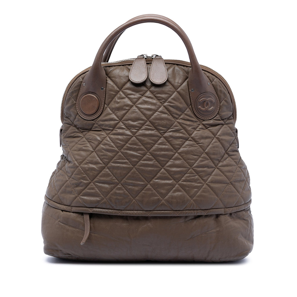 Quilted Coated Canvas Expandable Zip Travel Bag