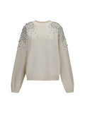 Golden Goose Crystal-Embellished Sweatshirt — White