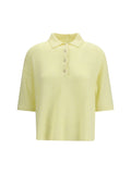 Allude Cashmere Knit Polo — Yellow