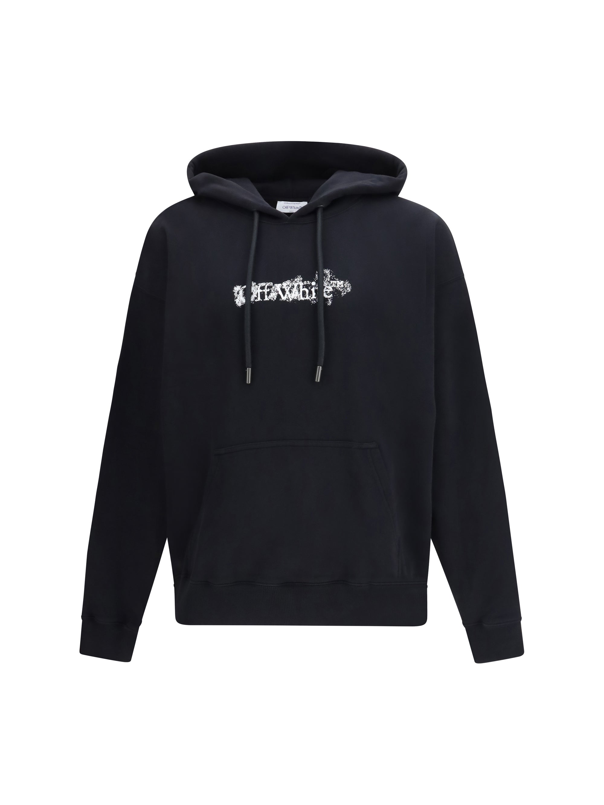 Off-White Heraldic Logo-Embroidered Hoodie — Black
