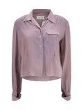 Maison Margiela Silk Crêpe de Chine Shirt — Pink