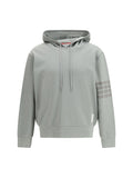 Thom Browne Striped Cotton Hoodie — Gray