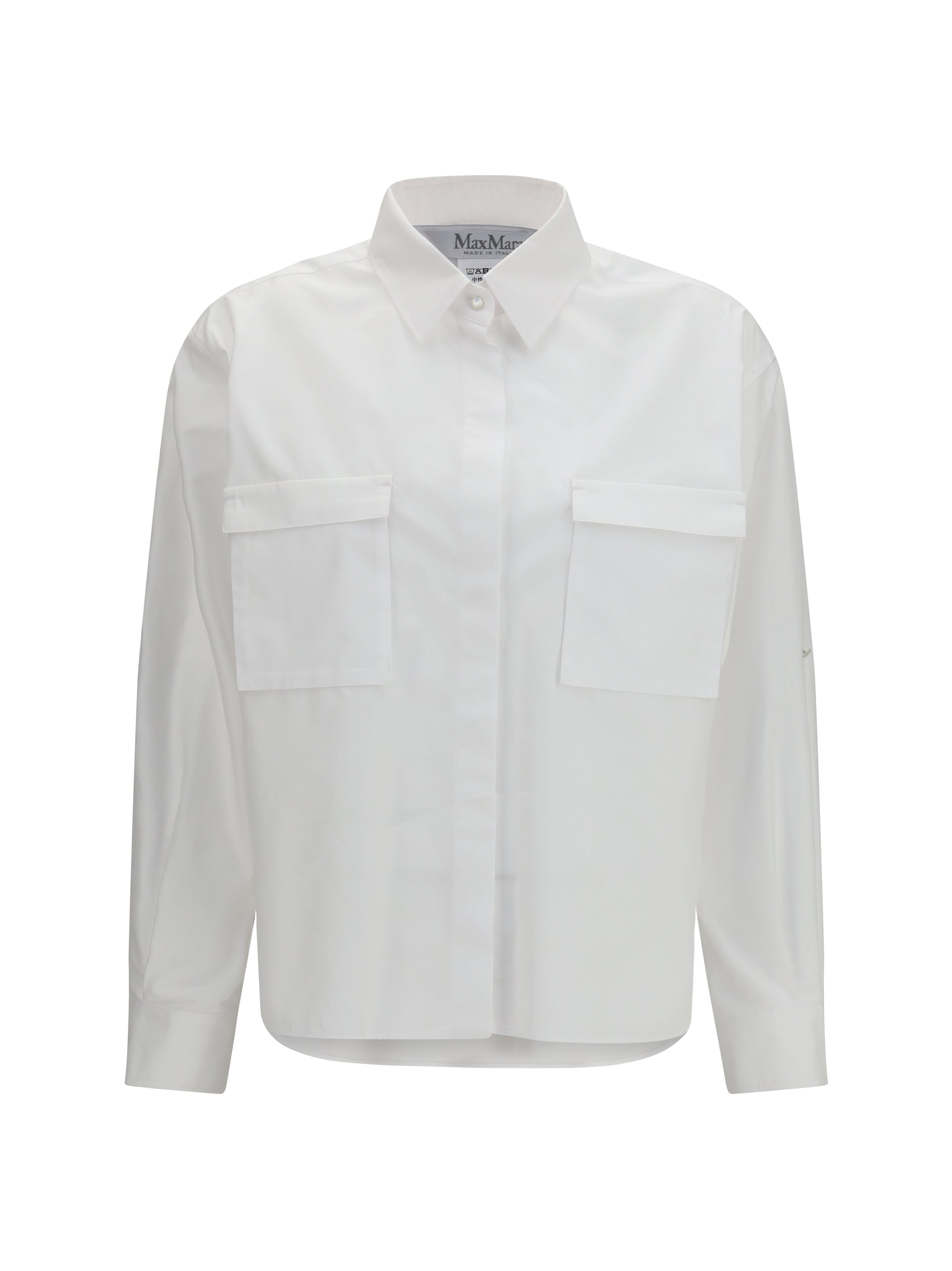 Max Mara Cotton Utility Shirt — White