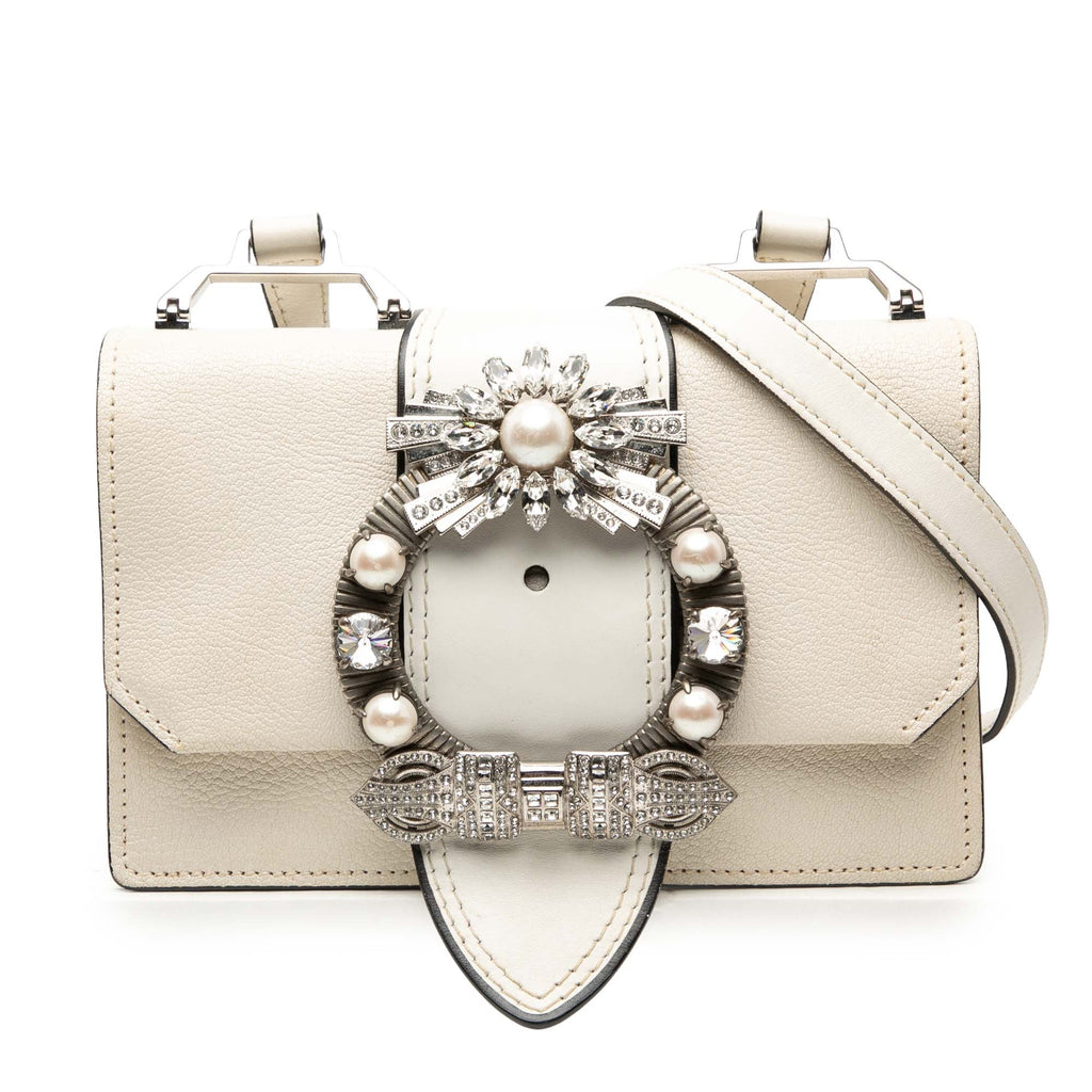Goatskin Madras Soft Calf Crystal Embellished Crossbody