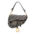 Oblique Embroidered Canvas Saddle Bag