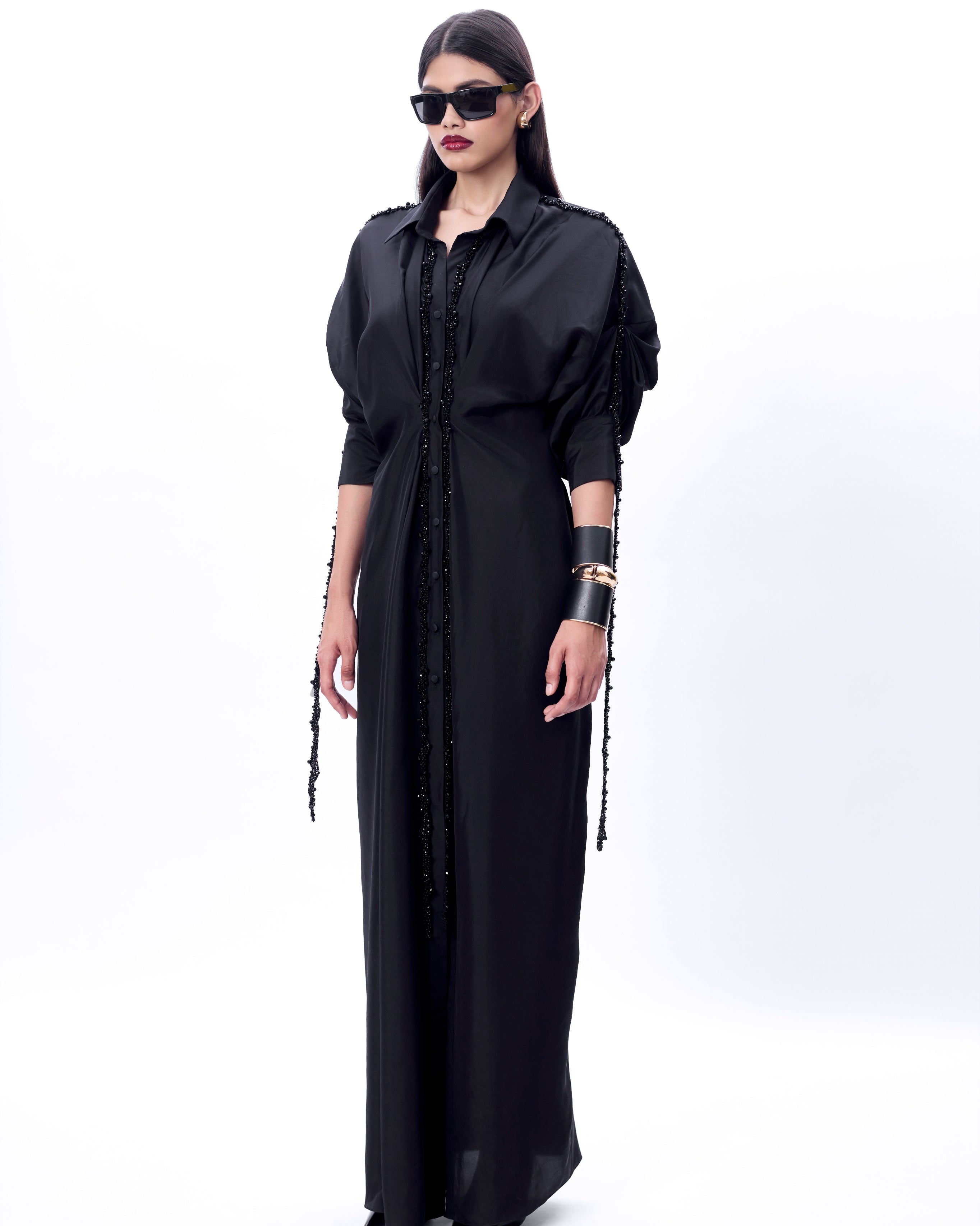 Black Embroidered Eve Dress By KYNAH, Luxury Indian Fashion & Bridal Wear