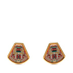 Enamel Cloisonne Clip On Earrings