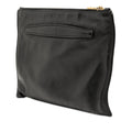 Studded Leather Zip Clutch