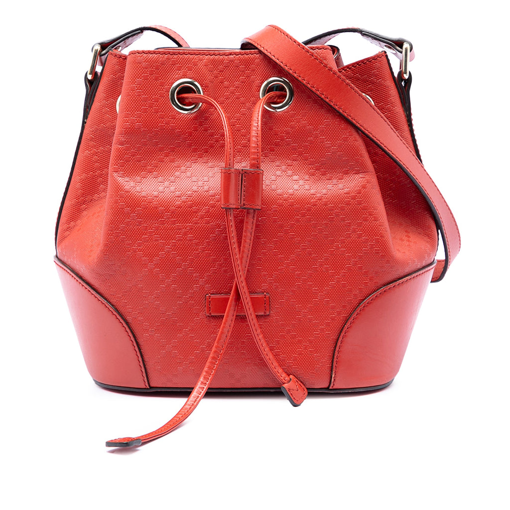 Diamante Leather Bright Bucket Bag