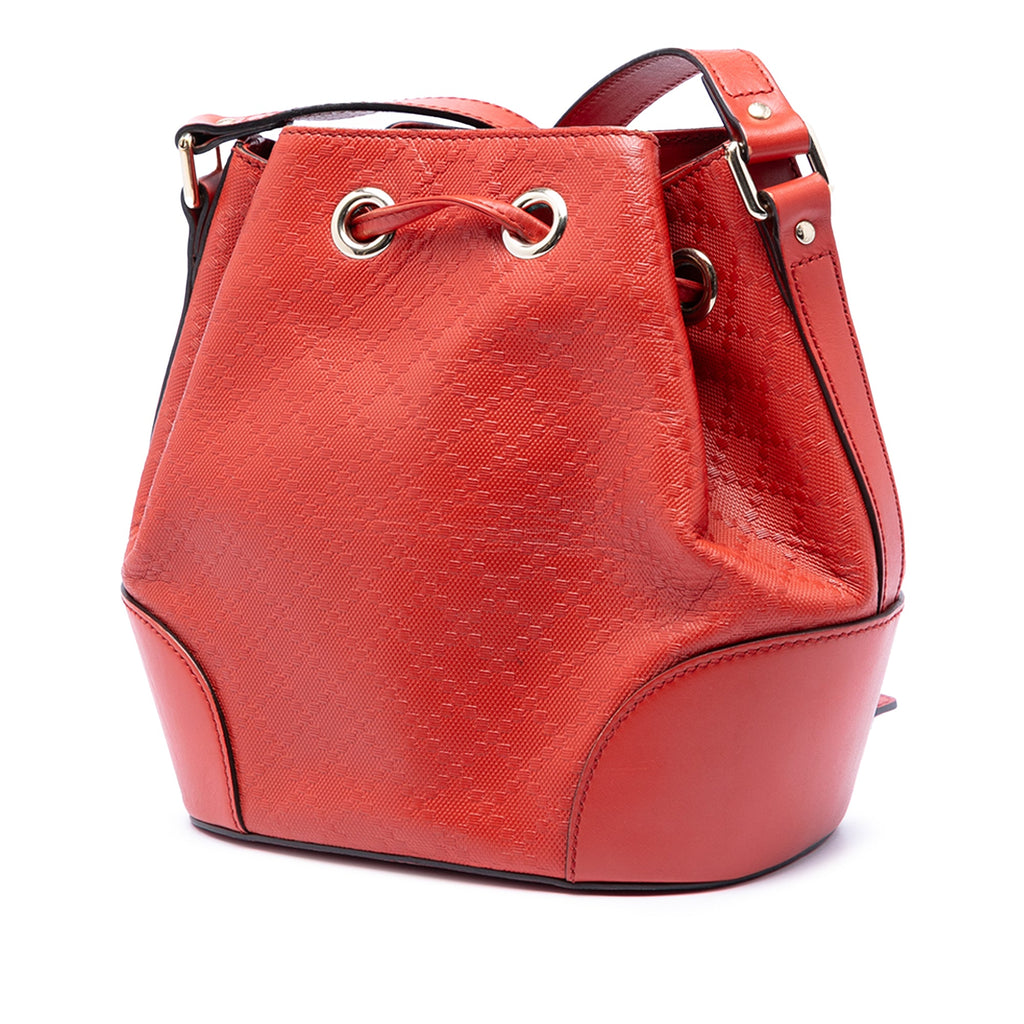 Diamante Leather Bright Bucket Bag
