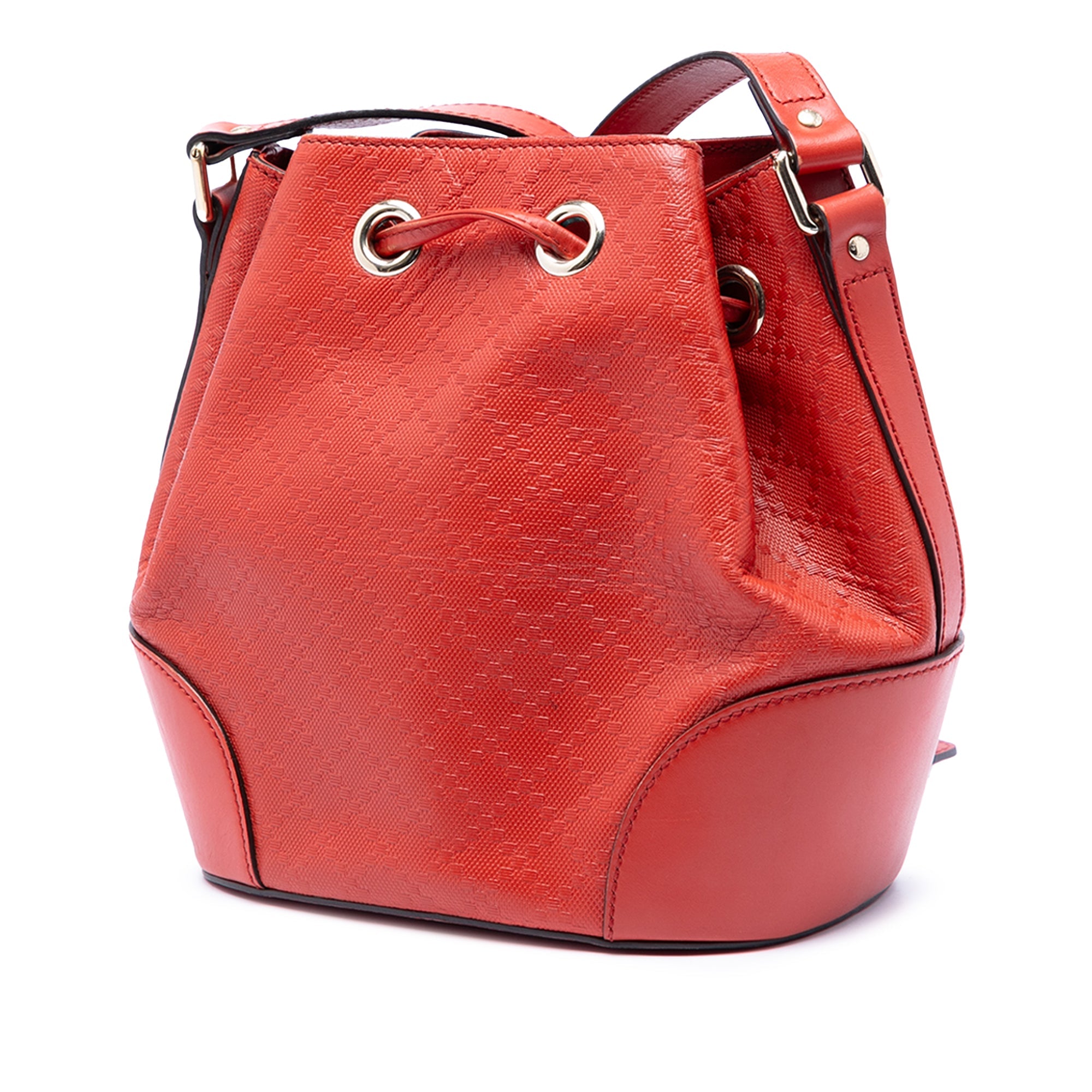 Diamante Leather Bright Bucket Bag