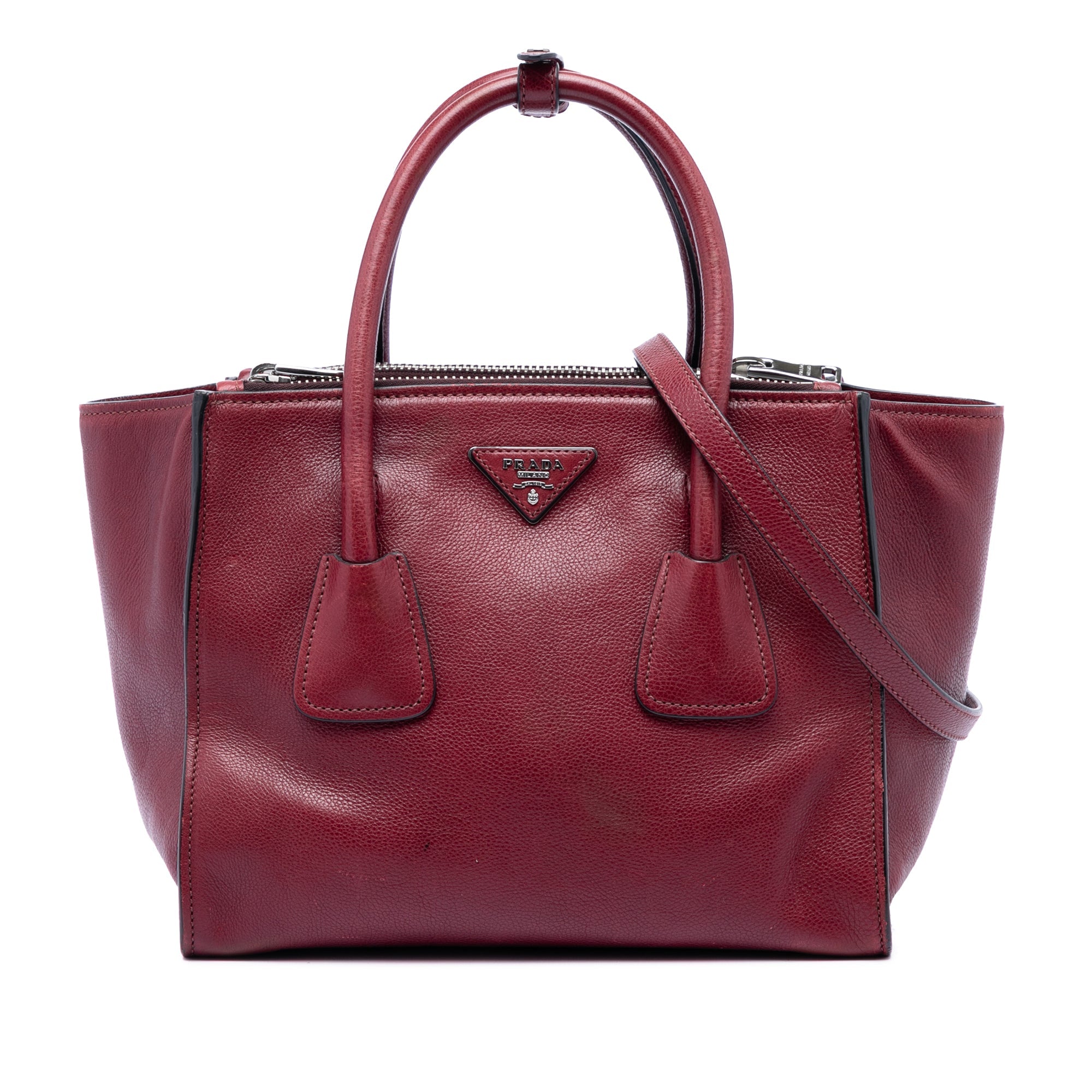 Glace Calf Twin Pocket Satchel