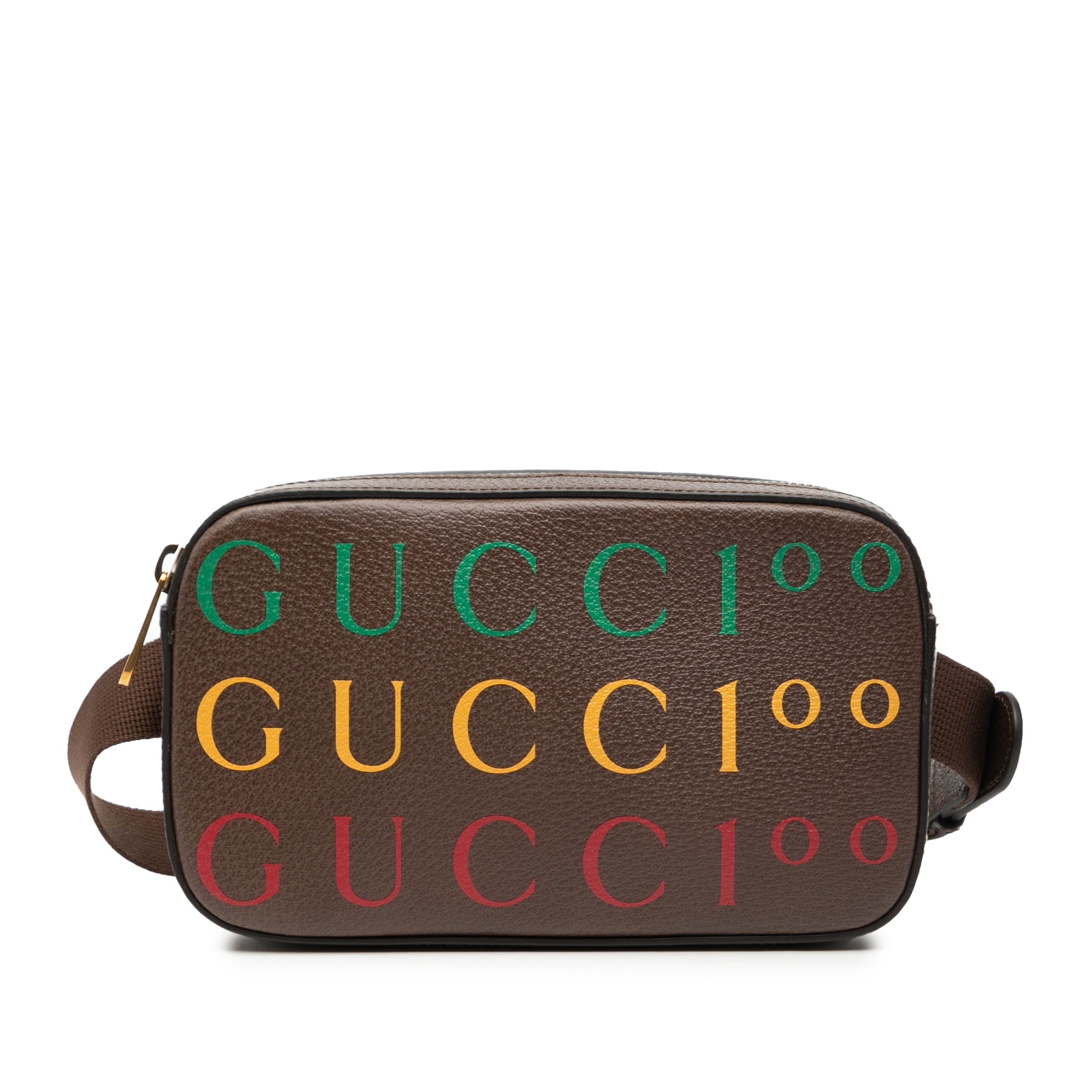 100th Anniversary Textured Dollar Calfskin Logo Belt Bag