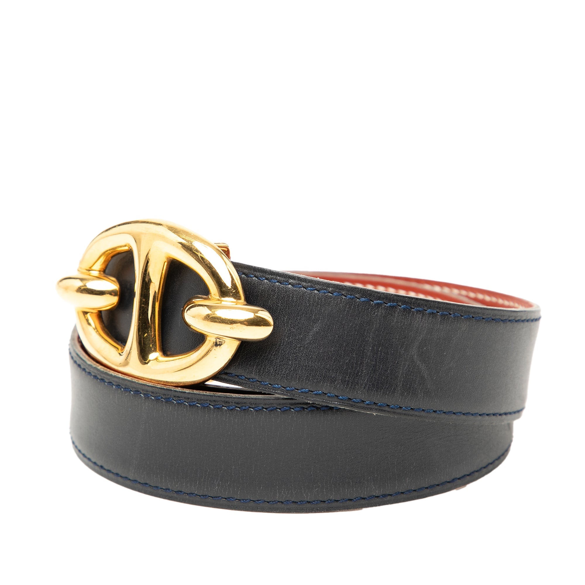 Box Calf Chaine d Ancre Reversible Belt 65