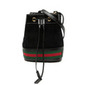 Mini Suede and Patent Web Ophidia Bucket Bag