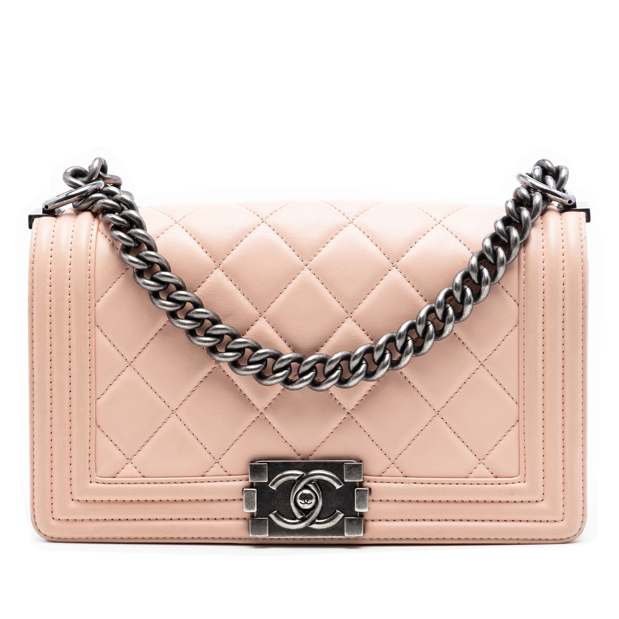 Old Medium Quilted Lambskin Boy Flap