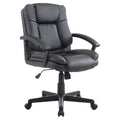 Mid Back Computer Desk Chair with Adjustable Height & Rolling Wheels, Black