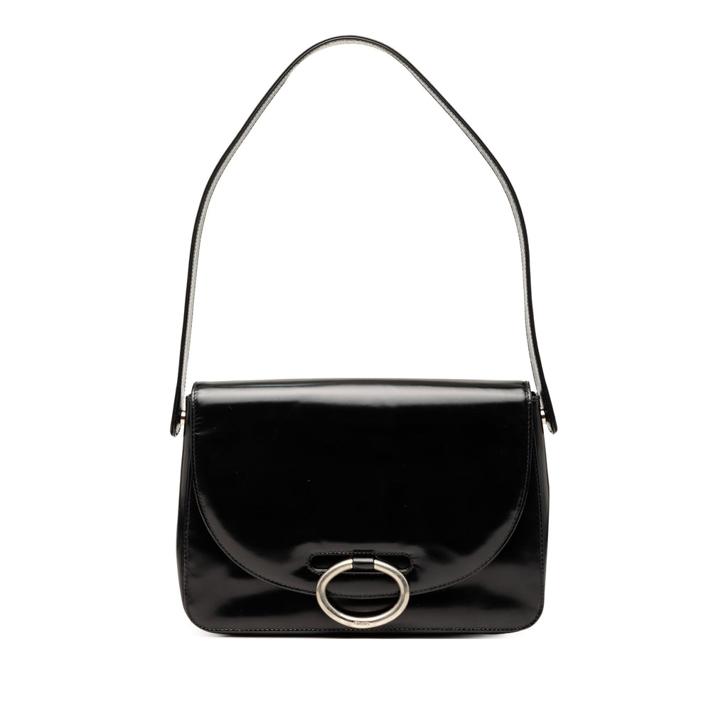 Spazzolato Leather Flap Shoulder Bag
