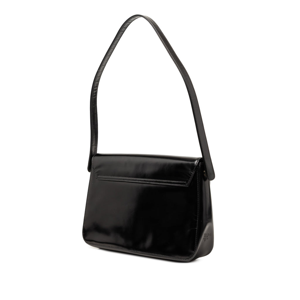 Spazzolato Leather Flap Shoulder Bag