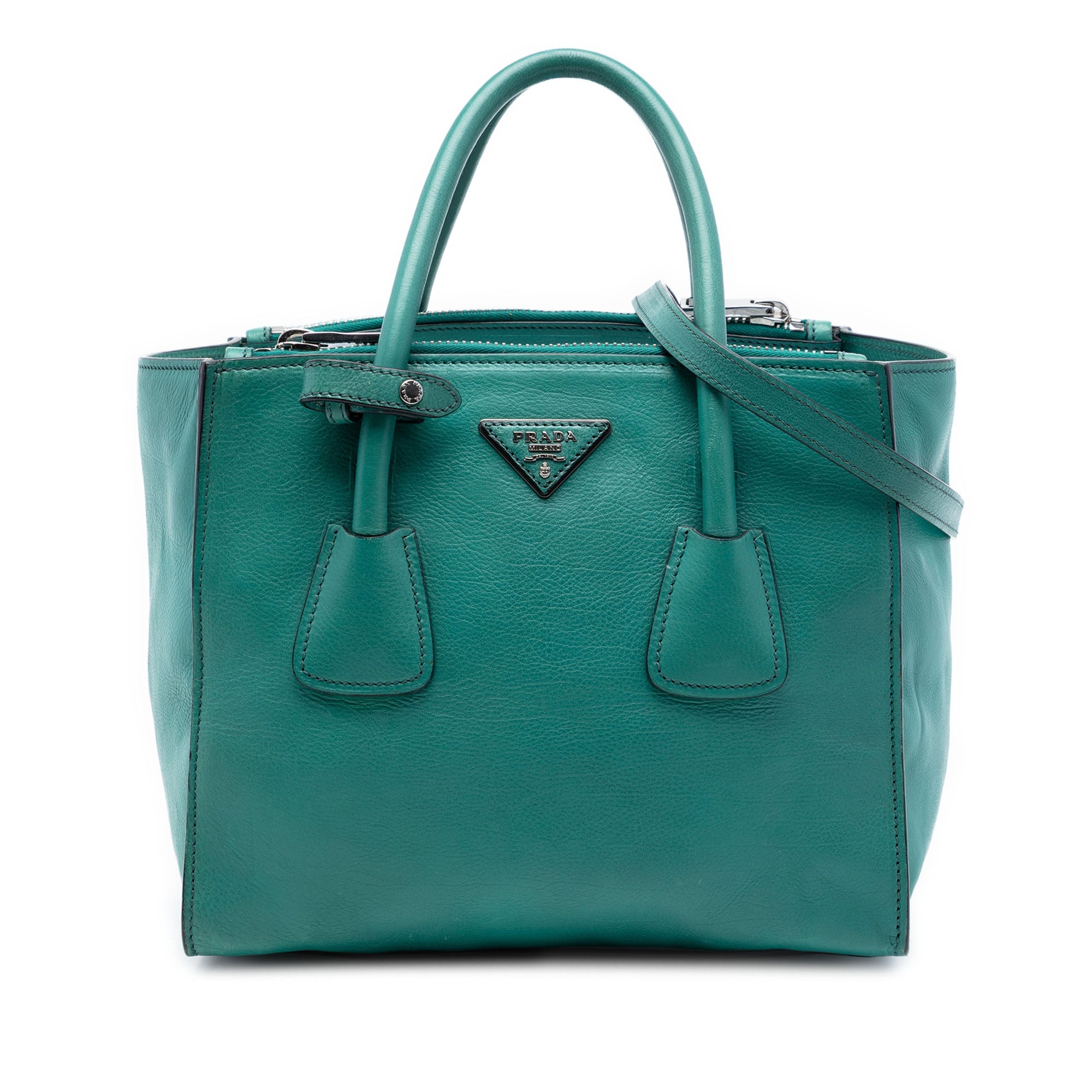 Glace Calf Twin Pocket Double Handle Satchel