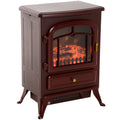 22" Electric Fireplace Heater with Realistic LED Flames & Overheat Protection, Red