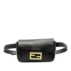 Leather FF Logo Baguette Belt Bag