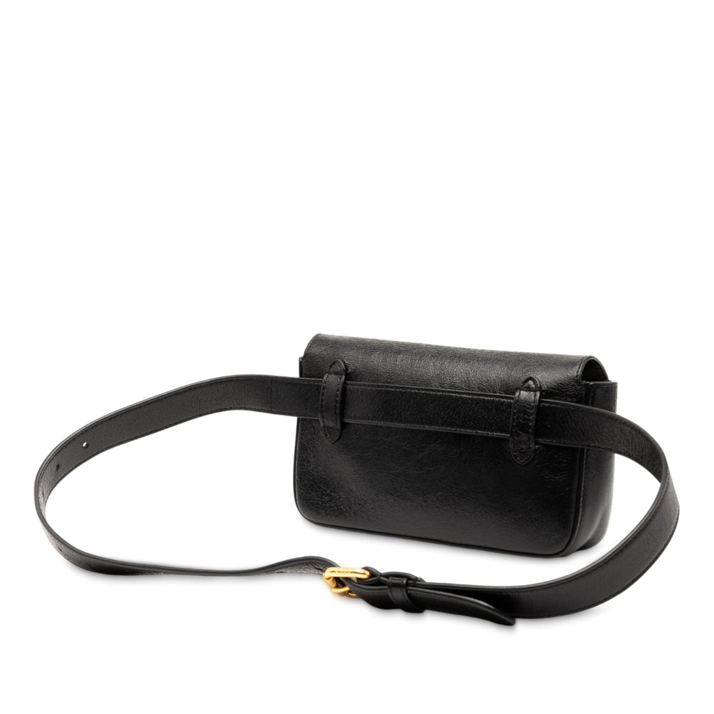 Leather FF Logo Baguette Belt Bag