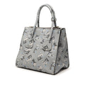 Saffiano Floral Print Twin Pocket Satchel