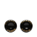 CC Resin and Brass Logo Print Clip On Earrings