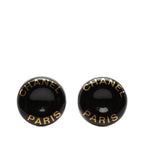 CC Resin and Brass Logo Print Clip On Earrings