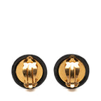 CC Resin and Brass Logo Print Clip On Earrings