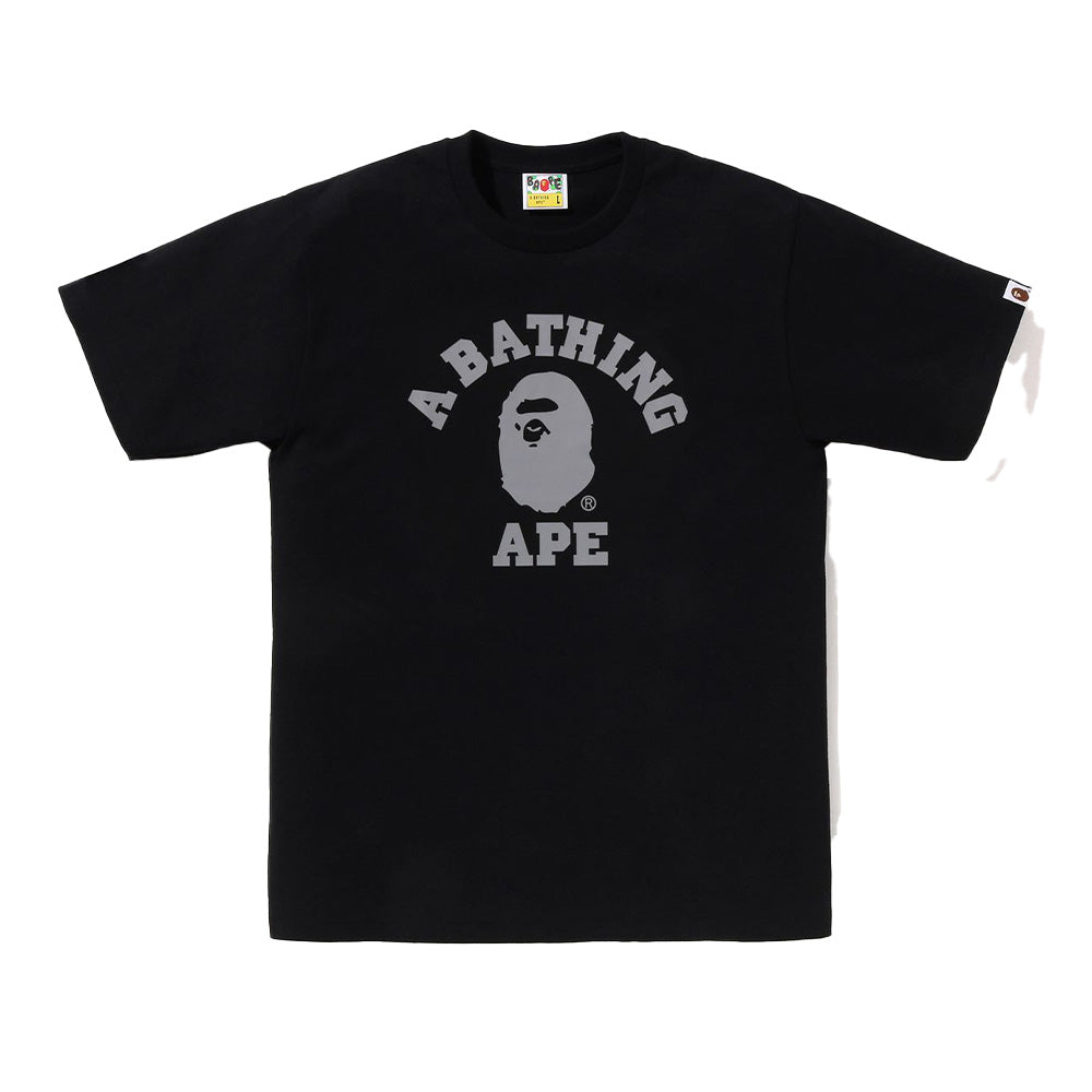 A Bathing Ape Reflective On College SS Tee - Black